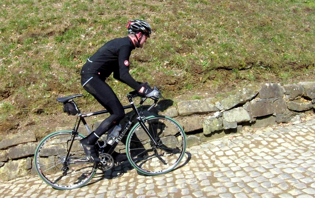 In action on the cobbles of Flanders