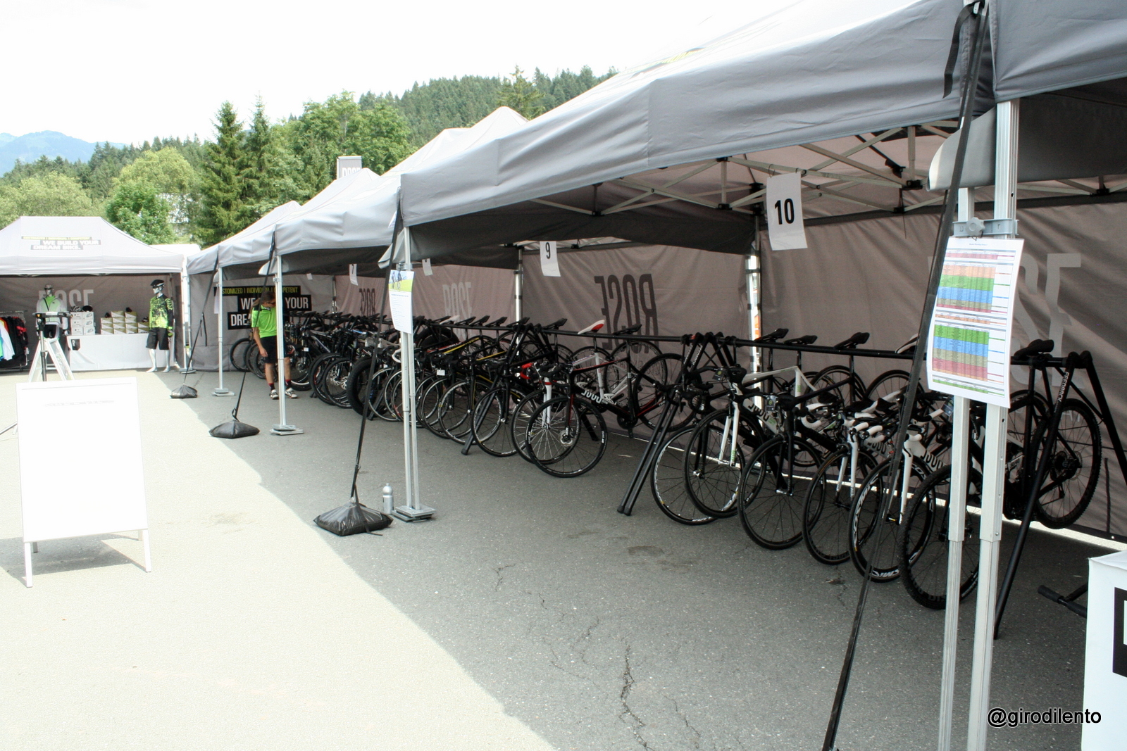 The selection of brand new Rose bikes available for the press to ride (first come first served)