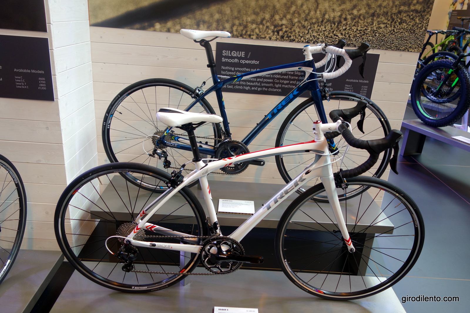 The also impressive Trek Silque range of womens bikes - packed full of clever design and performance
